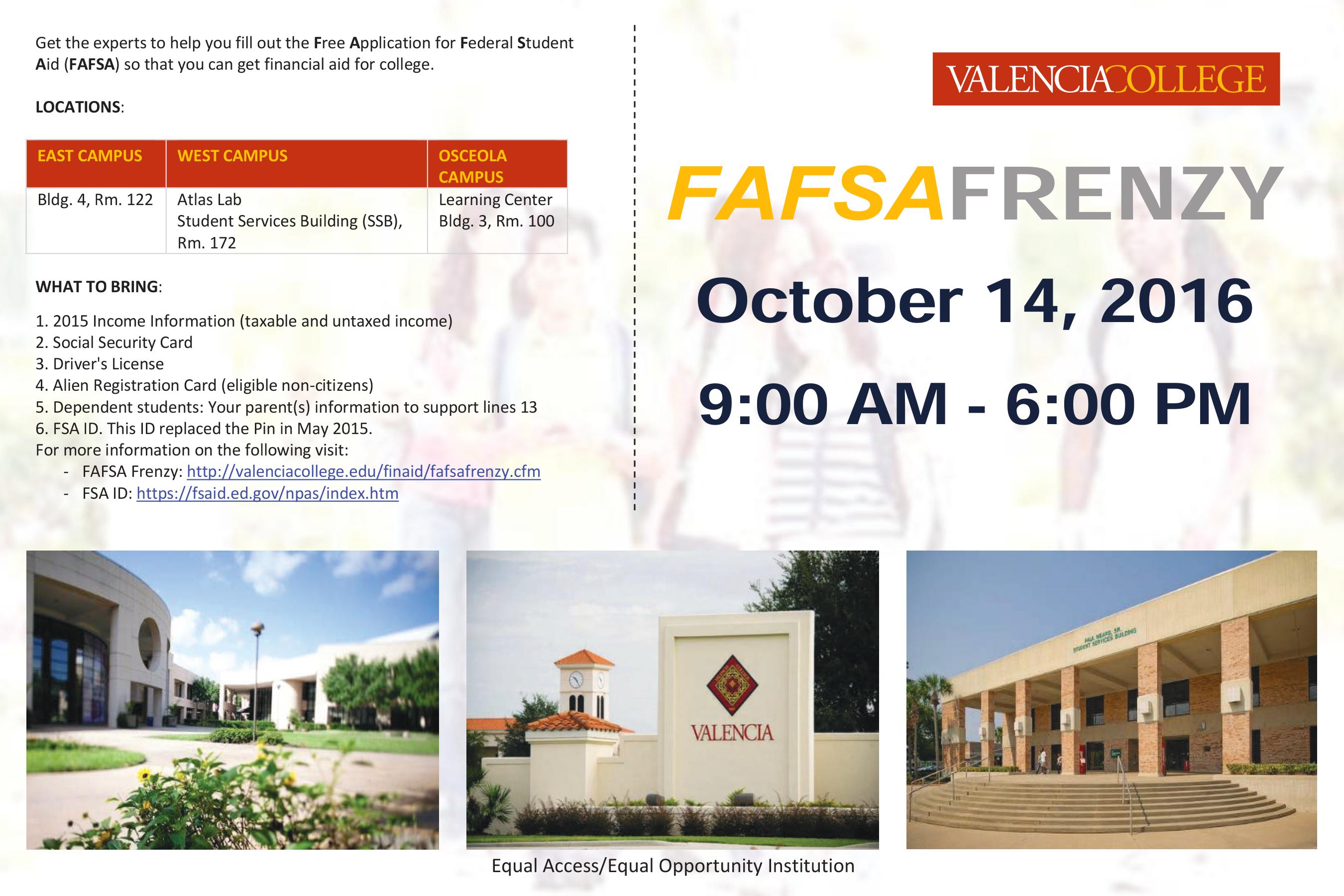 FAFSA Frenzy @ Valencia College