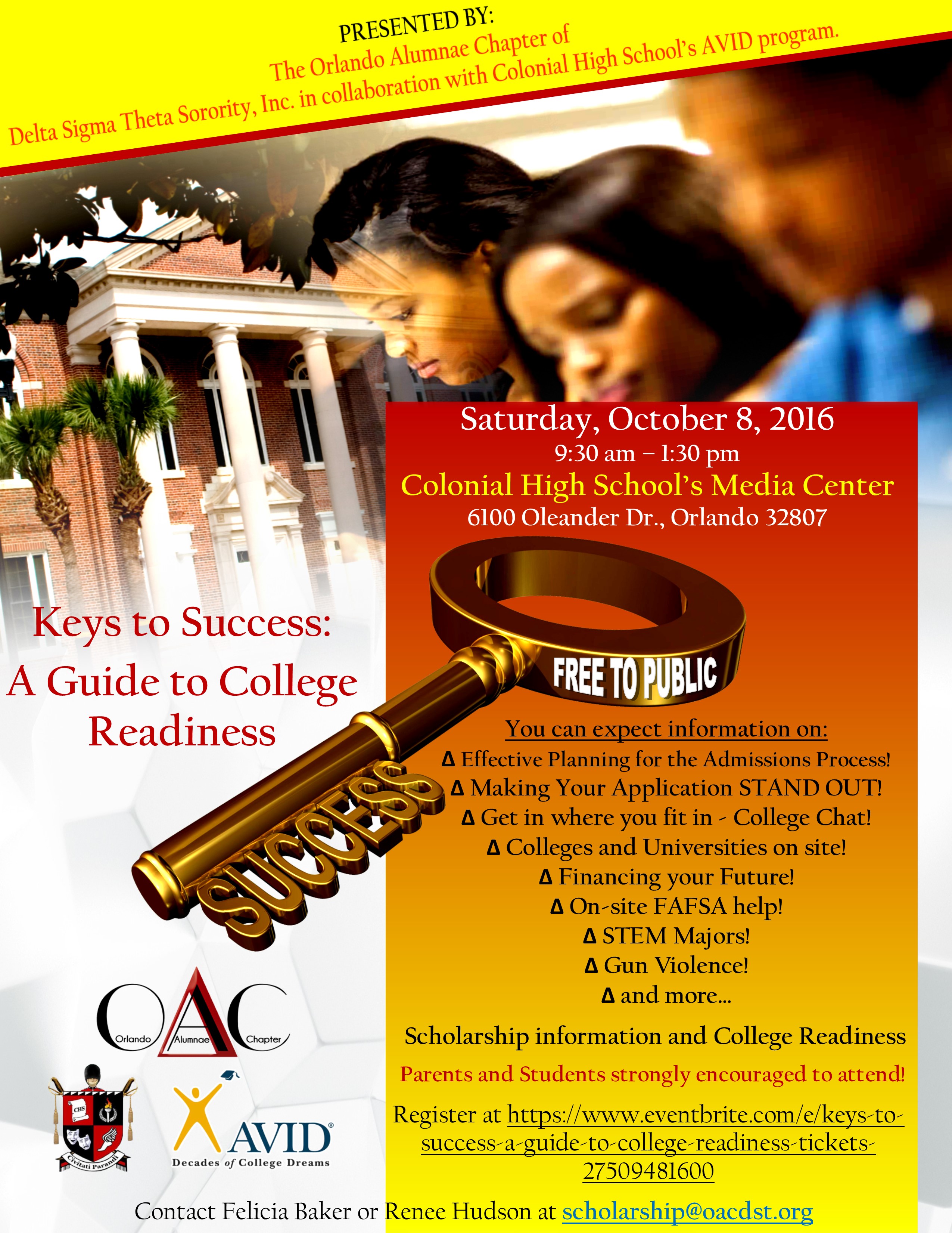 Key to Success: A Guide to College Readiness (November 2nd)