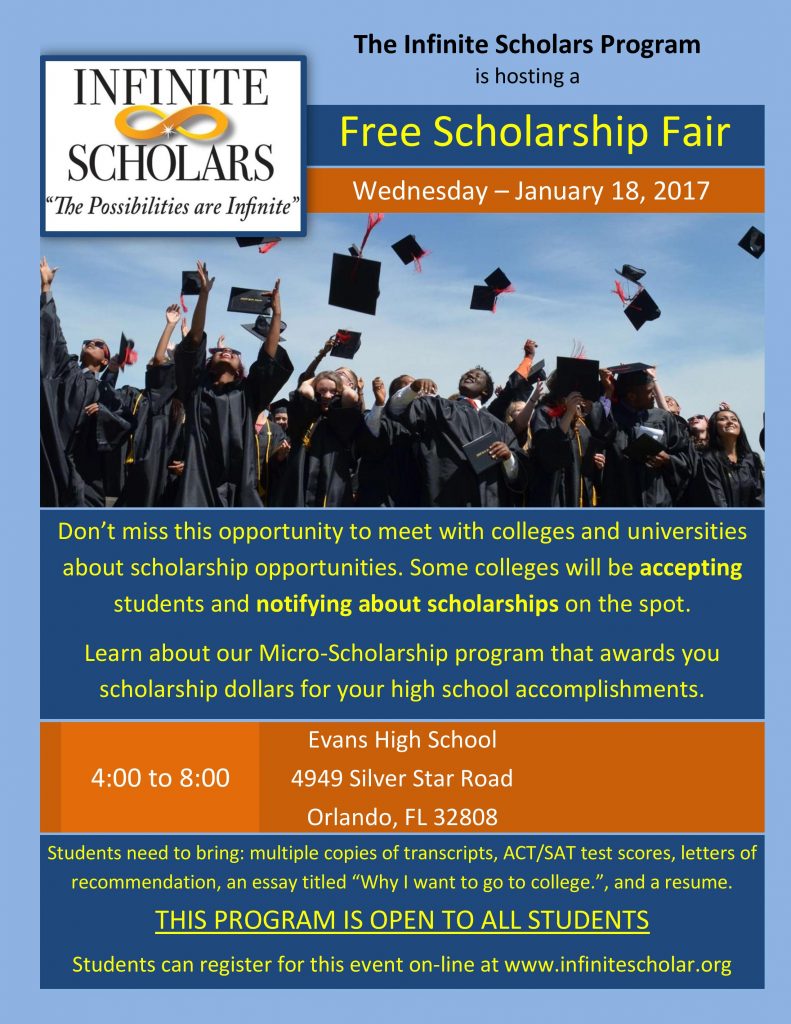 Infinite Scholars Program Scholarship Fair Dr. Phillips Guidance