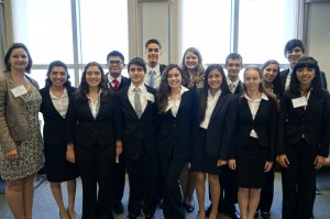 SAY CHEESE. The Mock Trial Team poses for a picture before they begin the State Championships on March 7. photo courtesy/MATTHEW CASLER