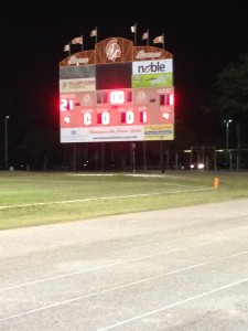 SCORE BOARD. On April 11, the Braves defeated Freedom, 21-1. photo/ KRISTEN DUGAN