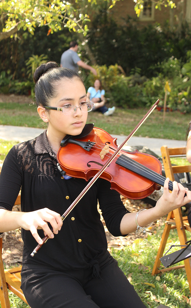 TUNE IN. Violinist Mariana Franco performs with her orchestra group, A Gift For Music, at the Albin Polasek Museum and Sculpture Gardens.