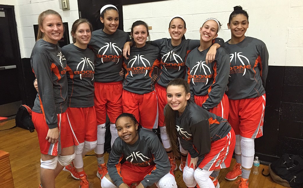 WE'RE ALL IN THIS TOGETHER. Before, the Winter Park game, the girls basketball team poses for a picture.
