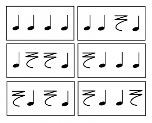 Flash cards quarter notes and rests