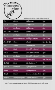 Performing Arts Department releases concert calendar Timber Creek Tribune