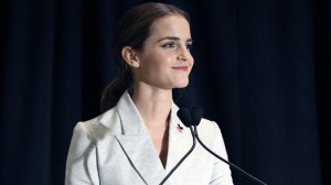 Emma Watson giving her HeForShe speech at a UN conference last September.