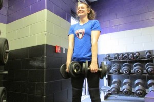 Brunell lifting weights at Monday's practice saying-“I'm really going to miss being on the team I wish the team good luck for the years to come.” -Micala Brunell  